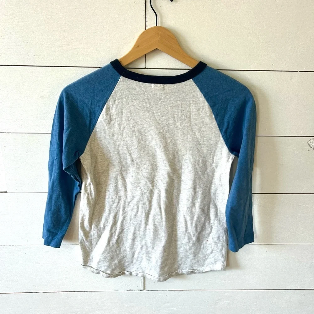Blue and Gray Kids Raglan Shirt
